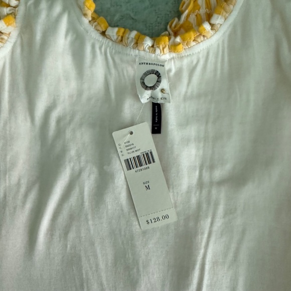 Anthropologie Akemi + Kin Smocked Yellow Sleeveless Dress with Ruffles - Picture 10 of 12